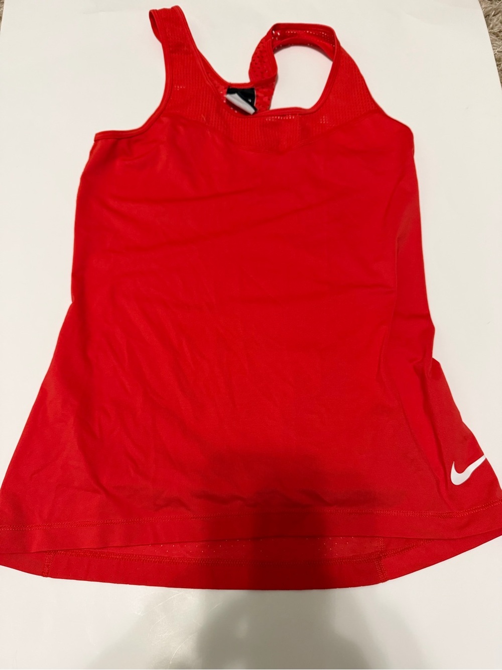 Nike red dri fit tank ventilated back women’s size small athletic athleisure